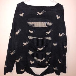 ⭐️Vintage Heart Sweater with Open Back